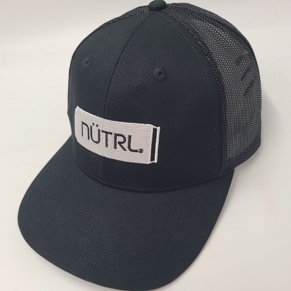 Nutrl Hat Snapback Trucker Mesh Black White Vodka Seltzer Promo Party Casual Men